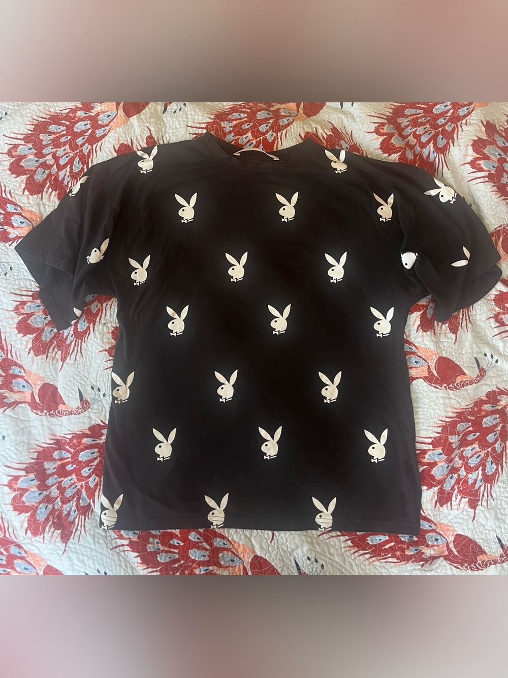 PLAYBOY Black Tee with White Bunny Logo - Picture 2 of 6